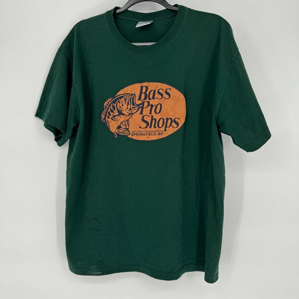 VTG 90s Bass Pro Shops Embroidered Logo T Shirt‎ Gear for Sports Mens Vintage L